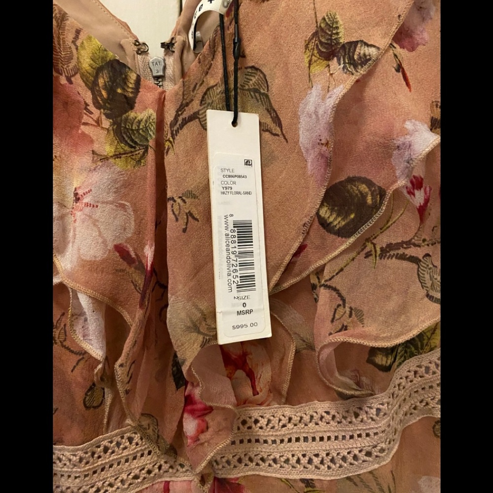 Alice and Olivia floral ruffle formal dress 0 - Picture 4 of 12